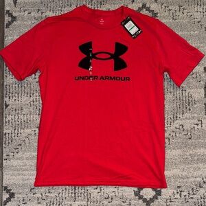 Under Armour Men's Bold Red Tee with Black Logo